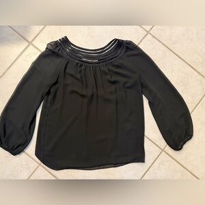Max Studio Black Blouse with Unique Neckline